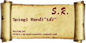 Spiegl Renátó névjegykártya